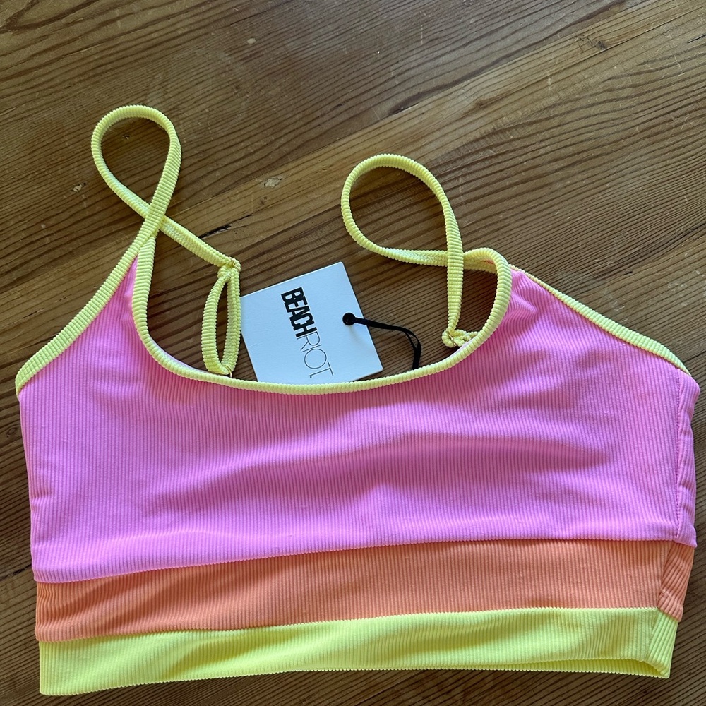 Beach Riot Eva Fruity Color Block Bikini top size extra large